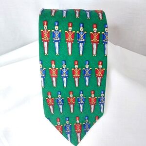 Barbara Blank Necktie Green Christmas Nutcracker Stripe‎ Pattern Silk Tie 58"x4